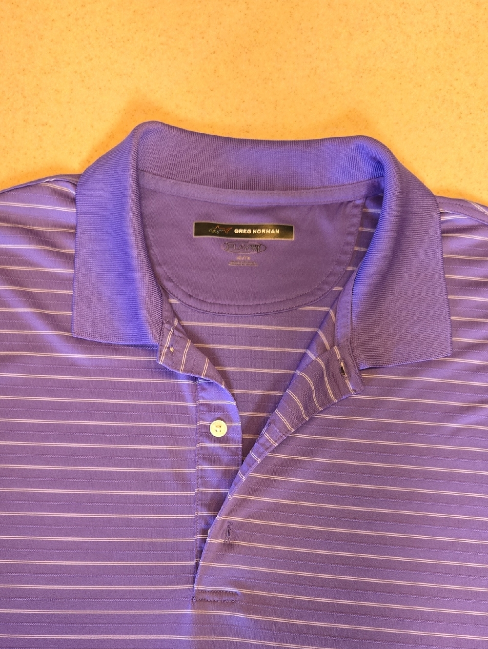 Greg Norman Collection Violet Striped Polo Shirt Play Dry Size XL